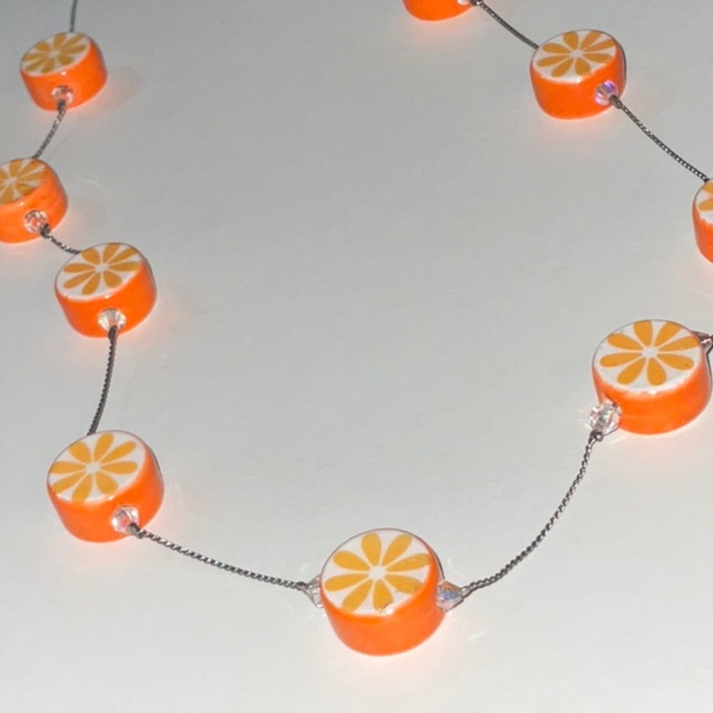 Yousi Orange Slices Theme Necklace Contemporary